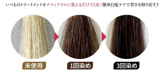 ナティアラル natiaral 白髪染めトリートメント 販売店 価格 最安値