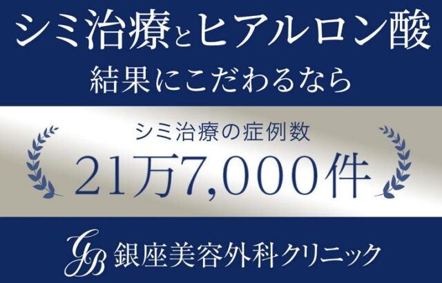 銀座美容外科クリニック シミ取り治療・ヒアルロン酸注入 特徴