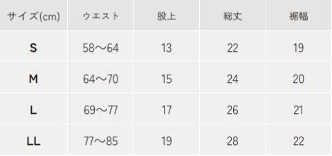 女性用ショーツ 目安